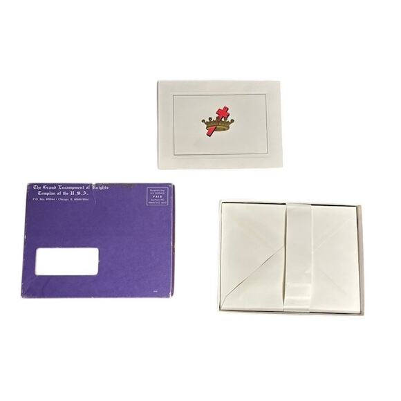 Vintage Knights of the Templar Blank Notecards Box of 8 Cards and Envelopes - Picture 2 of 10